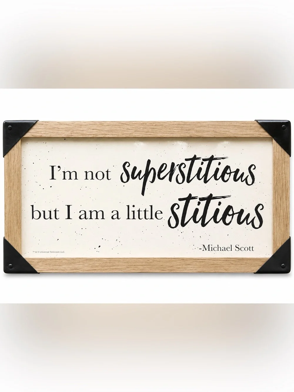 NEW The Office Michael Scott Superstitious Quote Sign